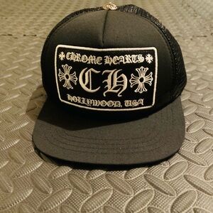Chrome Hearts Black and White Trucker Hat
